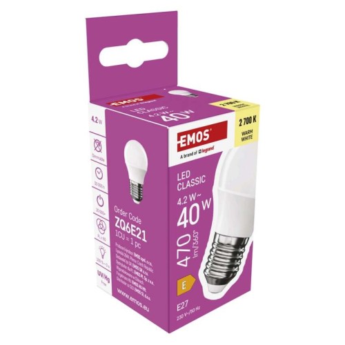 Lampadina LED Sfera E27 4.2W (40W)... Lampadina LED Sfera E27 4.2W (40W)...