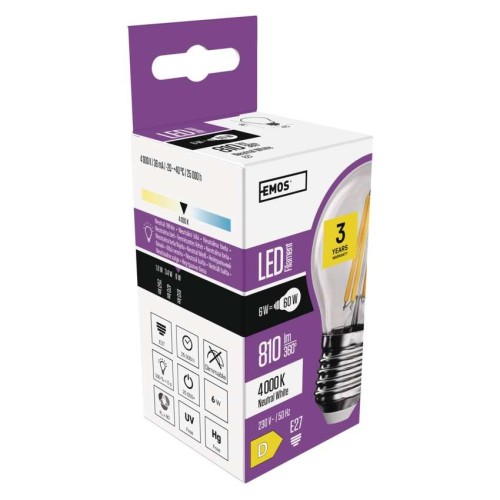 Lampadina LED Filamento E27 6W (60W)... Lampadina LED Filamento E27 6W (60W)...