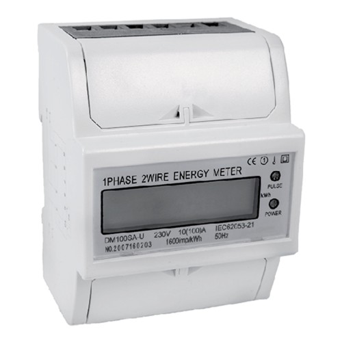 Contatore Elettrico 10(100A) 1 Modulo Display LCD | ELMARK 50216
