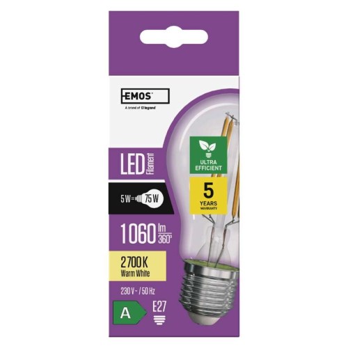 Lampadina LED Filamento E27 5W (75W)... Lampadina LED Filamento E27 5W (75W)...