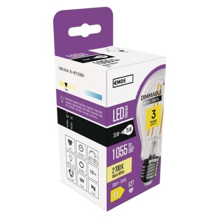 Lampadina LED E27 Dimmerabile 7.5W (75W) 2700K: Luce Calda | Emos ZF5154D