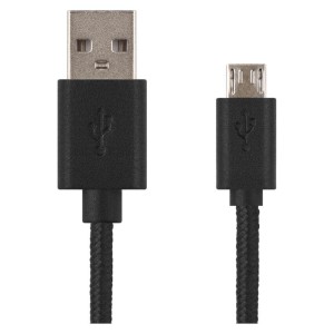 cavo usb micro-b 2m nero treccia tessile emos sm7008bl 2