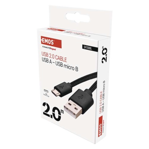 Cavo USB micro-B 2.0 2m Nero Treccia... Cavo USB micro-B 2.0 2m Nero Treccia...