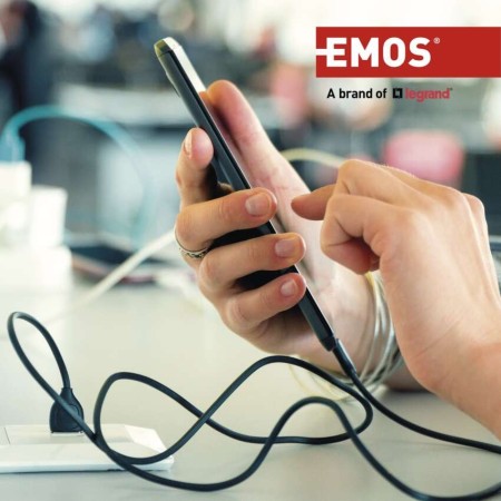 Cavo USB-C 1m Bianco – Ricarica e Trasferimento Dati USB-A a USB-C | EMOS SM7025W