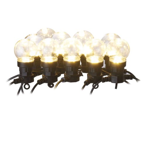 Catena Luminosa LED con 10 Lampadine Trasparenti, 5 m, per Interni ed Esterni, Luce Calda Bianca | EMOS DCPW02
