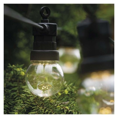 Catena Luminosa LED con 10 Lampadine Trasparenti, 5 m, per Interni ed Esterni, Luce Calda Bianca | EMOS DCPW02