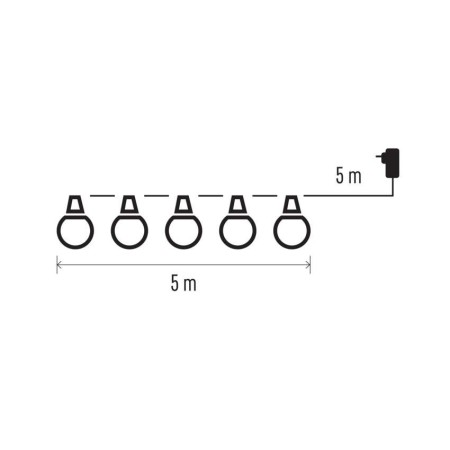 Catena Luminosa LED con 10 Lampadine Multicolor, 5 m, per Interni ed Esterni | EMOS DCPM01