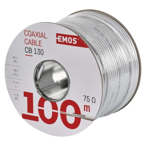 Cavo Coassiale 100m su Bobina, Ø 6,8 mm, per Ricezione Segnale TV e SAT | EMOS S5381