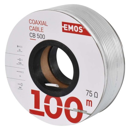 Cavo Coassiale 100m su Bobina, Ø 5 mm - EMOS S5252 Cavo Coassiale 100m su Bobina, Ø 5 mm - EMOS S5252