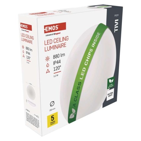Plafoniera LED TIVI Classe A 5.2W: 60W Equivalente | Emos ZM3405