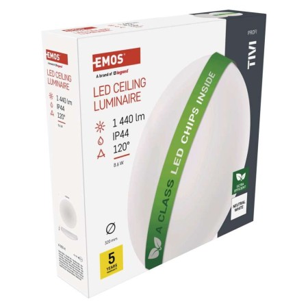 Plafoniera LED TIVI Classe A 8.6W: 90W Equivalente | Emos ZM3406