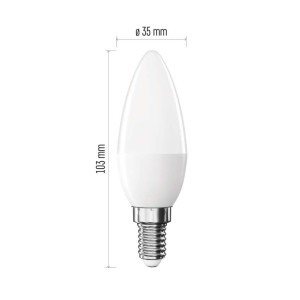 Lampadina LED Oliva E14 4.2W - Luce Naturale 4000K, 470lm | Emos ZQ3E43 2
