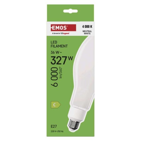 Lampadina LED a Filamento ED90 E27 36W 4000K 6000LM | Illuminazione Stradale Efficiente | Emos ZF5751
