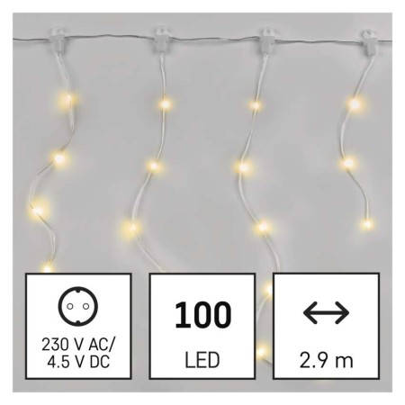 Drop Icicles 100 LED, 2.9x0.7m - 8 Giochi di Luce | EMOS D3CW02