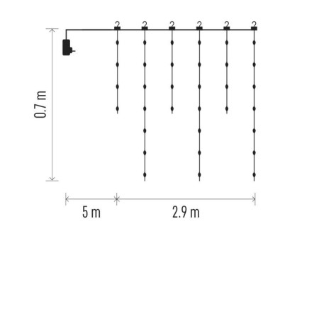 Drop Icicles 100 LED, 2.9x0.7m - 8 Giochi di Luce | EMOS D3CW02