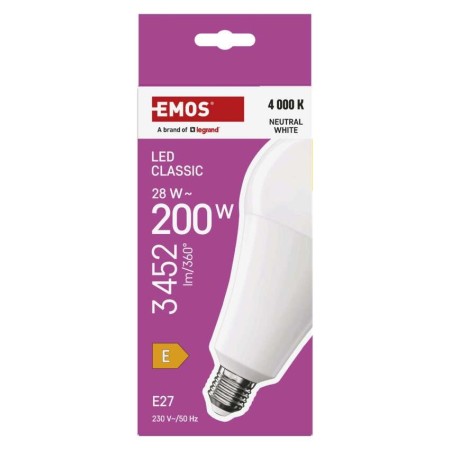 Lampadina LED Goccia E27 A95 28W (200W) 3452lm 4000K Luce Naturale | EMOS ZQ5E93