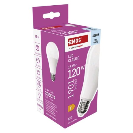 Lampadina LED Goccia E27 A70 16W (120W) 1901lm 6500K Luce Fredda | EMOS ZQ5E74