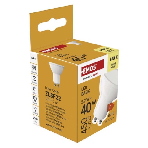 Lampadina LED GU10 5.2W (40W) 450lm... Lampadina LED GU10 5.2W (40W) 450lm...