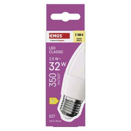Lampadina LED Oliva E27 2.5W (35W) 350lm 2700K Luce Calda | EMOS ZQ4D11