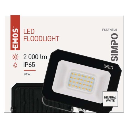 Faro LED SIMPO 20W 2000lm 4000K Colore Nero | EMOS ZS2223