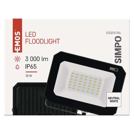 Faro LED SIMPO 30W 3000lm 4000K Colore Nero | EMOS ZS2233