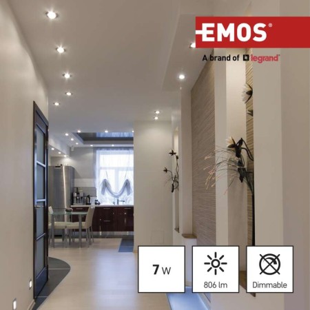 Set 3 Faretti LED GU10 7W (60W) 3000K 806lm: Illuminazione Calda | Emos ZQ8E42.3