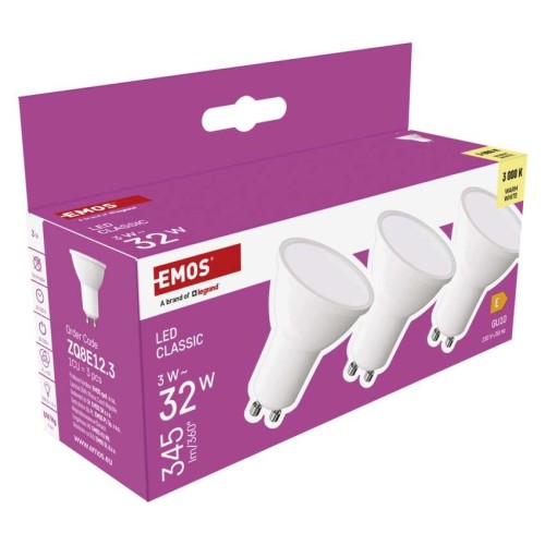 Set 3 Faretti LED GU10 3W 3000K (35W)... Set 3 Faretti LED GU10 3W 3000K (35W)...