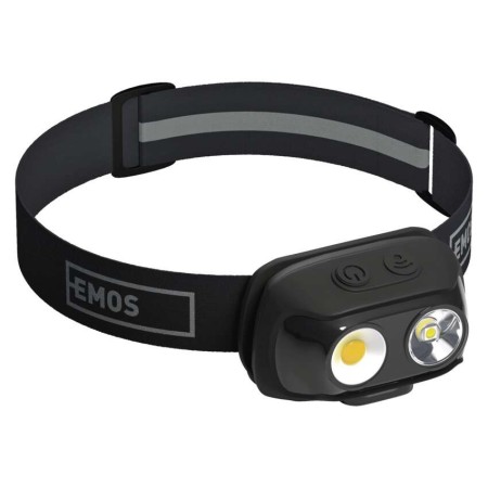 Lampada Frontale LED COB Ricaricabile, 500 lm, Sensore Touchless, 7 Modalità, 130m di Portata, USB-C | EMOS P3542