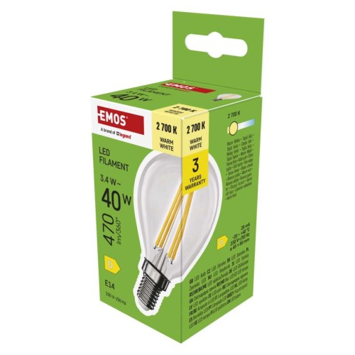 Lampadina LED Sfera E14 5.9W (60W) 806lm 2700K Luce Calda | Emos ZF1D42