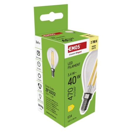 Lampadina LED Sfera E14 5.9W (60W) 806lm 2700K Luce Calda | Emos ZF1D42