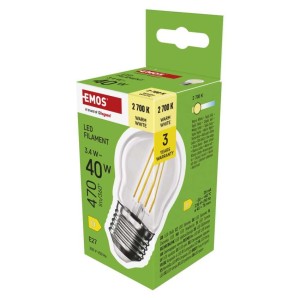 Lampadina LED Filamento Sfera E27 3.4W 470lm 2700K Luce Calda | Emos ZF6D22
