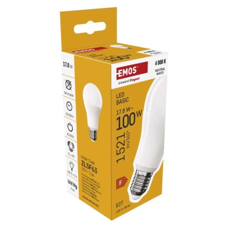 Lampadina LED Goccia E27 17.8W (100W) 1521lm 4000K  Luce Neutra | Emos ZL5F63