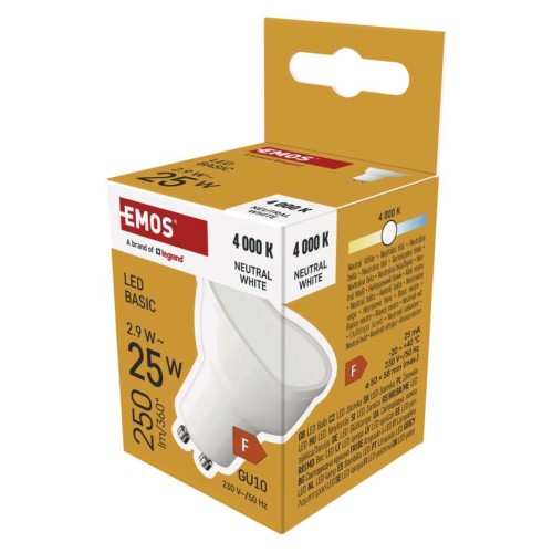 Lampadina LED GU10 2.9W 250lm 4000K | Emos ZL8F03
