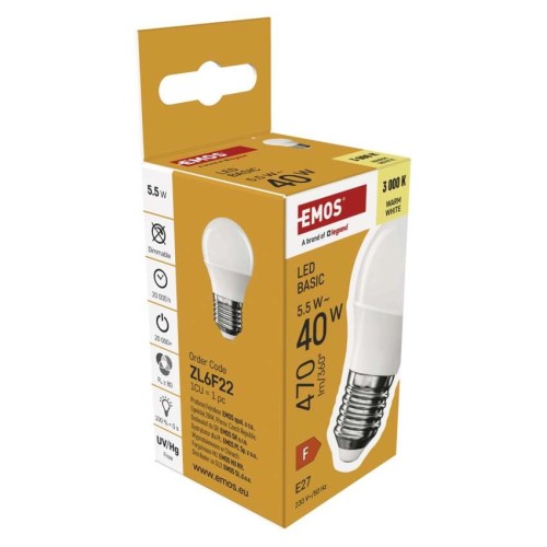 Lampadina LED Sfera E27 5.5W (40W)... Lampadina LED Sfera E27 5.5W (40W)...