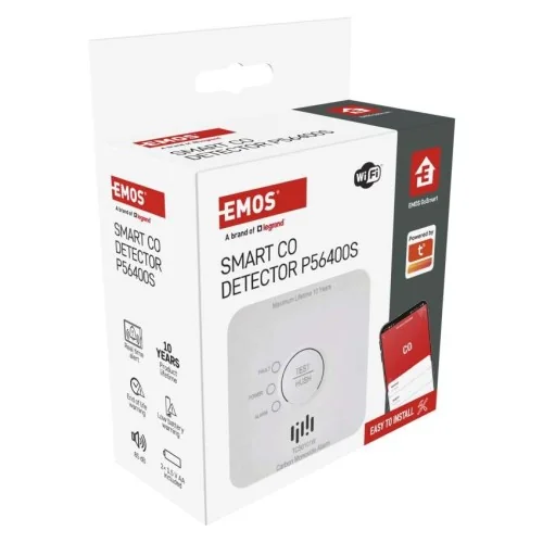 Vista laterale Confezione EMOS Smart Detector P56400S Vista laterale Confezione EMOS Smart Detector P56400S