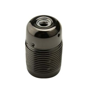 Portalampada Filettato in Metallo E27 Nero Cromo FAI 1031/F/NEC