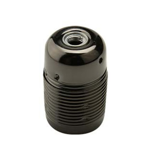 Portalampada Filettato in Metallo E27 Nero Cromo FAI 1031/F/NEC