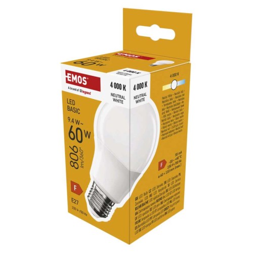 Lampadina LED Goccia E27 9.4W 806lm 4000K Luce Neutra | Emos ZL5F43