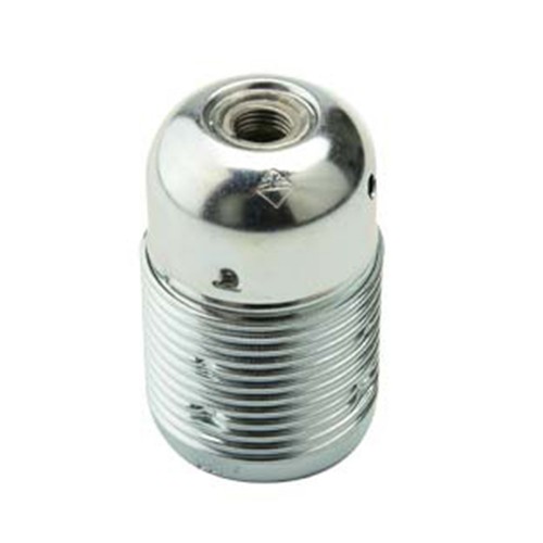 Portalampada Filettato in Metallo E27 Argento FAI 1031/F/ARG