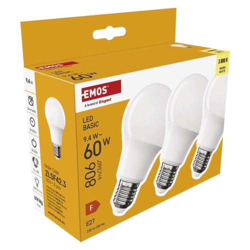 Set 3 Lampadine LED A60 E27 9.4W... Set 3 Lampadine LED A60 E27 9.4W...