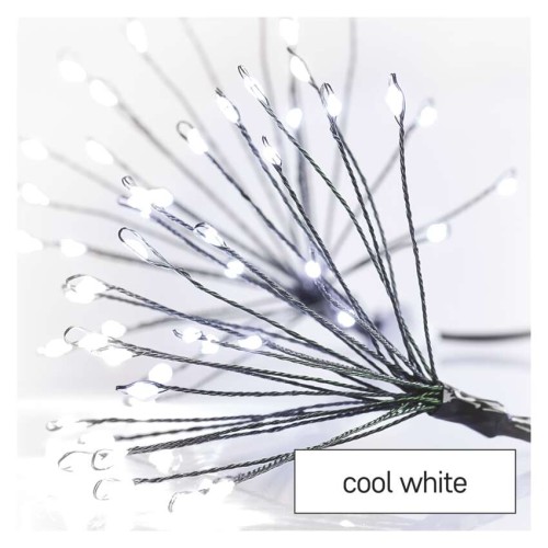 Catena NANO LED FIREWORKS: 150 LED Freddi, Filo Verde, timer, Interno | EMOS D3AC08