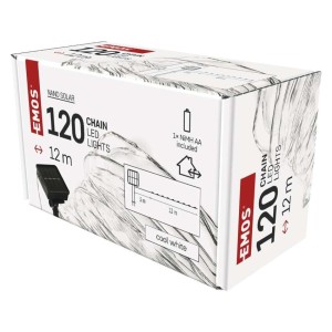 Catena luminosa NANO LED solare da 12 metri con 120 LED bianchi freddi, ideale per interni ed esterni | Emos D3ZC01 2