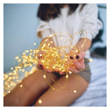 Catena Luminosa NANO LED Solare 12m Rame Luce Bianca Calda per Interni ed Esterni | Emos D3ZW01