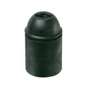 Portalampada E27 Nero in Termoplastica con Foro Filettato 10x1 | FAI 0165/N/TP