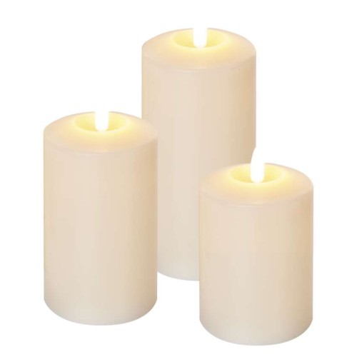 SET 3 CANDELE LED FINTA CERA A...