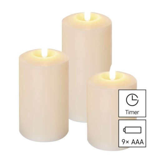 SET 3 CANDELE LED FINTA CERA A... SET 3 CANDELE LED FINTA CERA A...