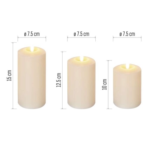 SET 3 CANDELE LED FINTA CERA A... SET 3 CANDELE LED FINTA CERA A...