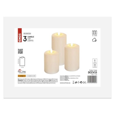 SET 3 CANDELE LED FINTA CERA A BATTERIE DCCV15