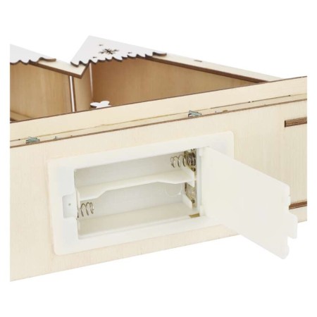 Paesaggio Natalizio LED in Legno 23.5 cm con Luce Bianca Calda e Timer | Emos DCWW39
