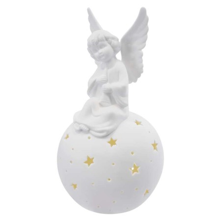 Splendido Angelo di Natale in Ceramica con Luci LED Bianche Calde | Emos DCLW33
